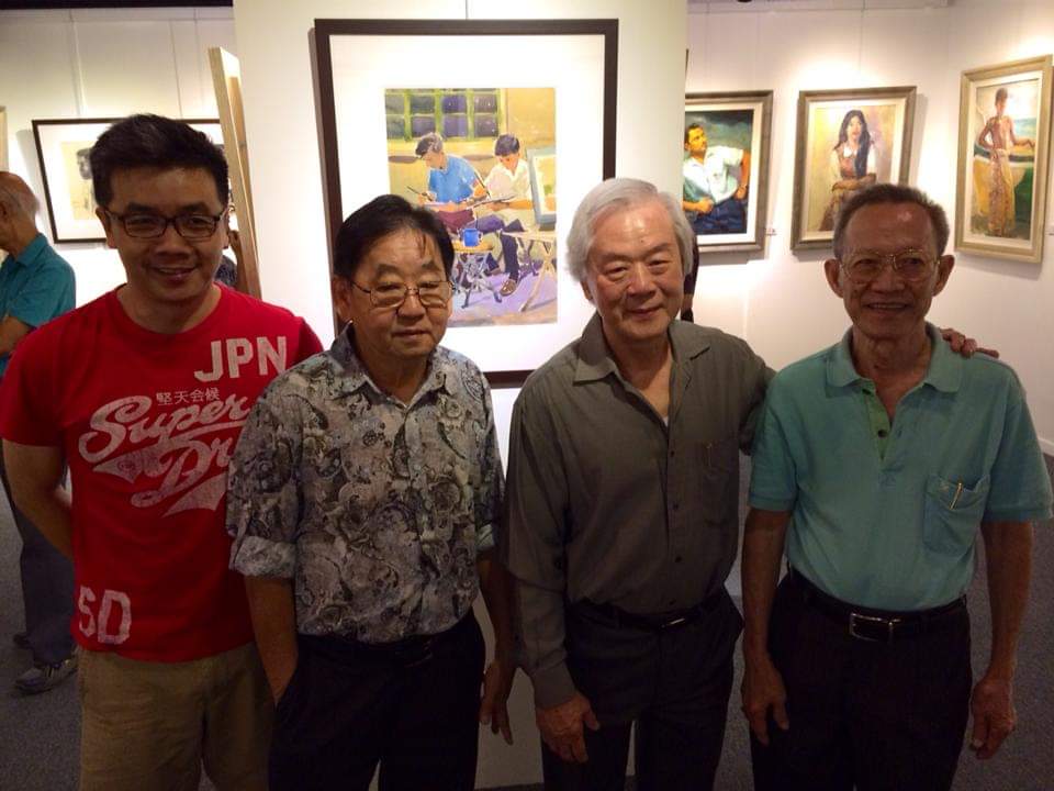 (From left) Howie, with Equator Art society artists Koeh Sia Yong, Chua Mia Tee and Ong Tian Soo.