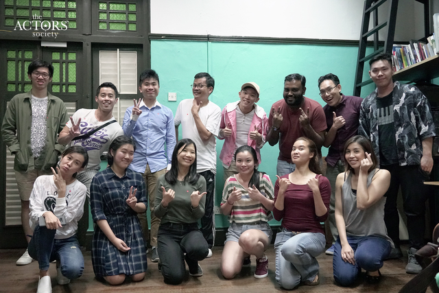 Laura (first row, first from right) with fellow actors at an Acing Your Theatre Audition workshop organised by TAS with instructor Cheryl Chitty Tan. This workshop was held on 24 March 2020, the day it was announced that theatres and live venues were to be closed.