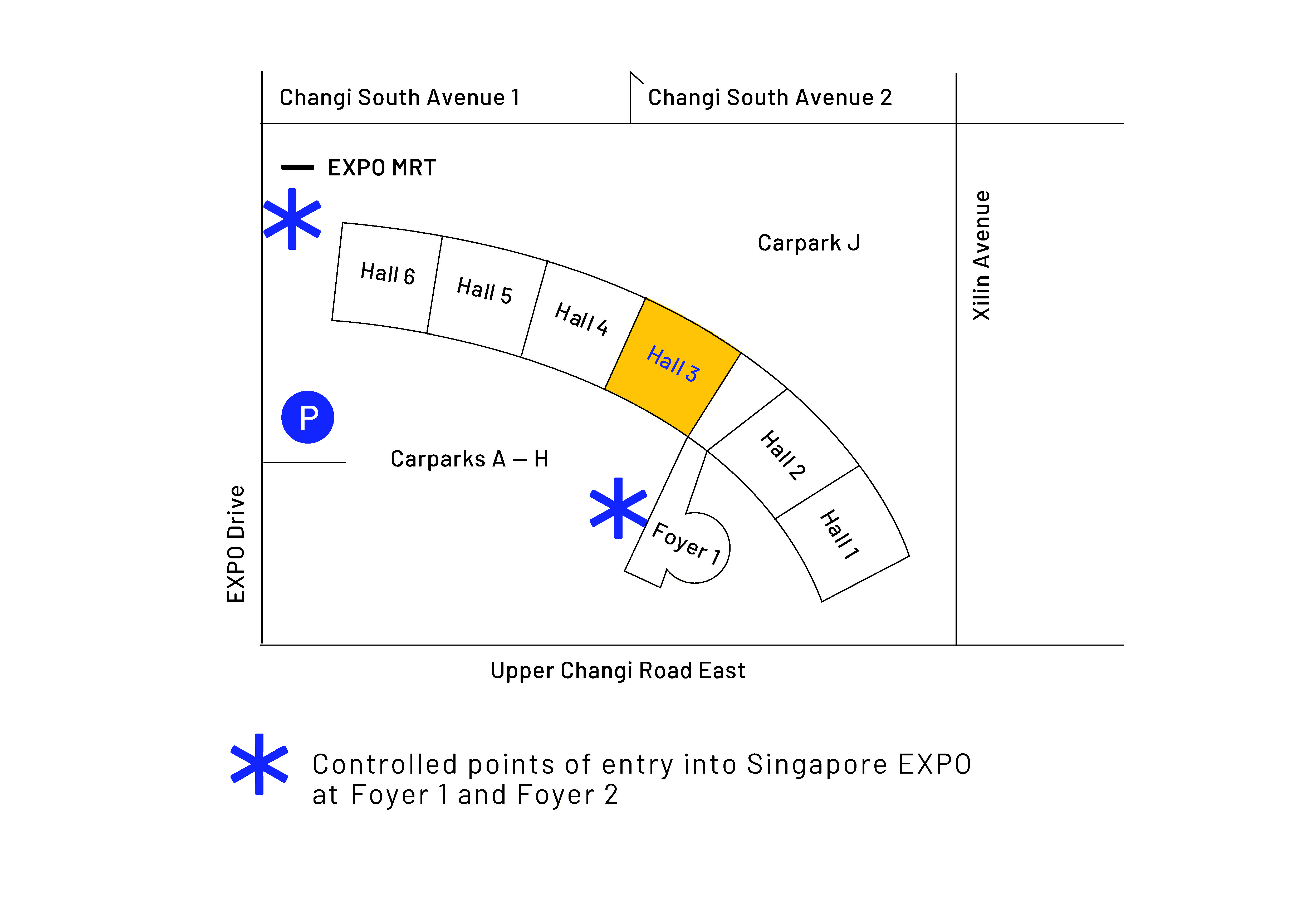 Singapore Expo entry points