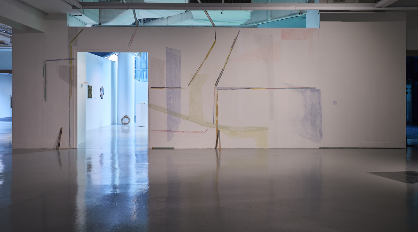 Installation view of Affective architectural scaffolding (2025).