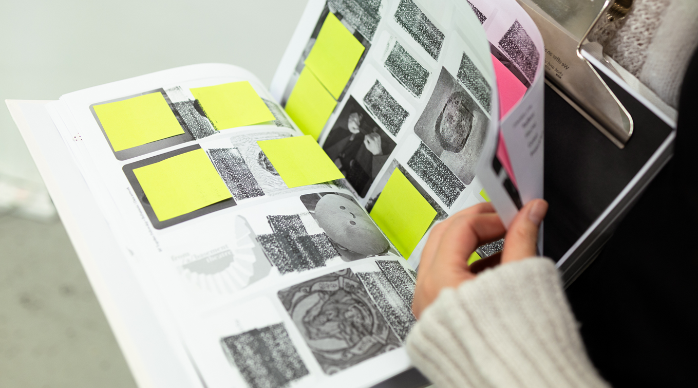 Close up of a bound digital report in The Public Exposure Archive.