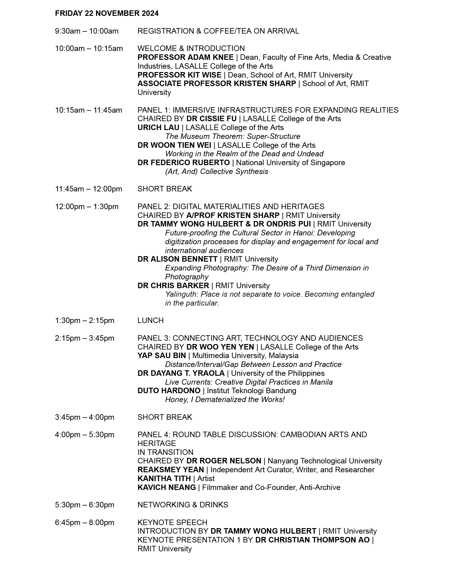 Programme overview 1