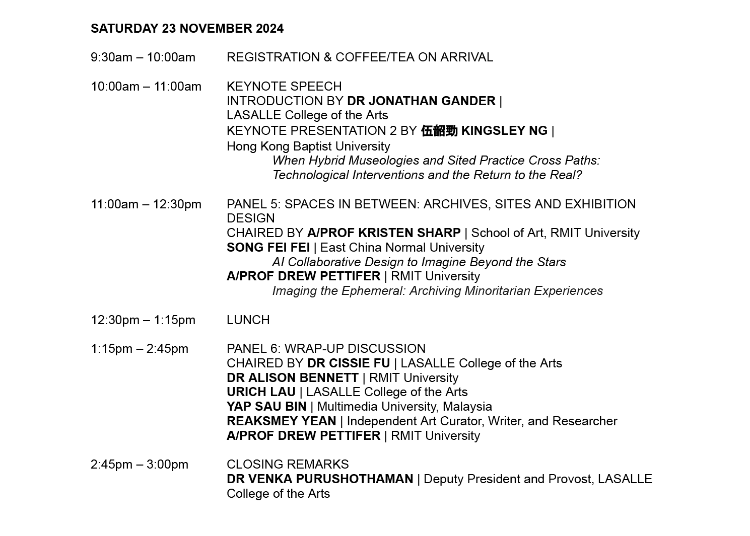 Programme overview 2