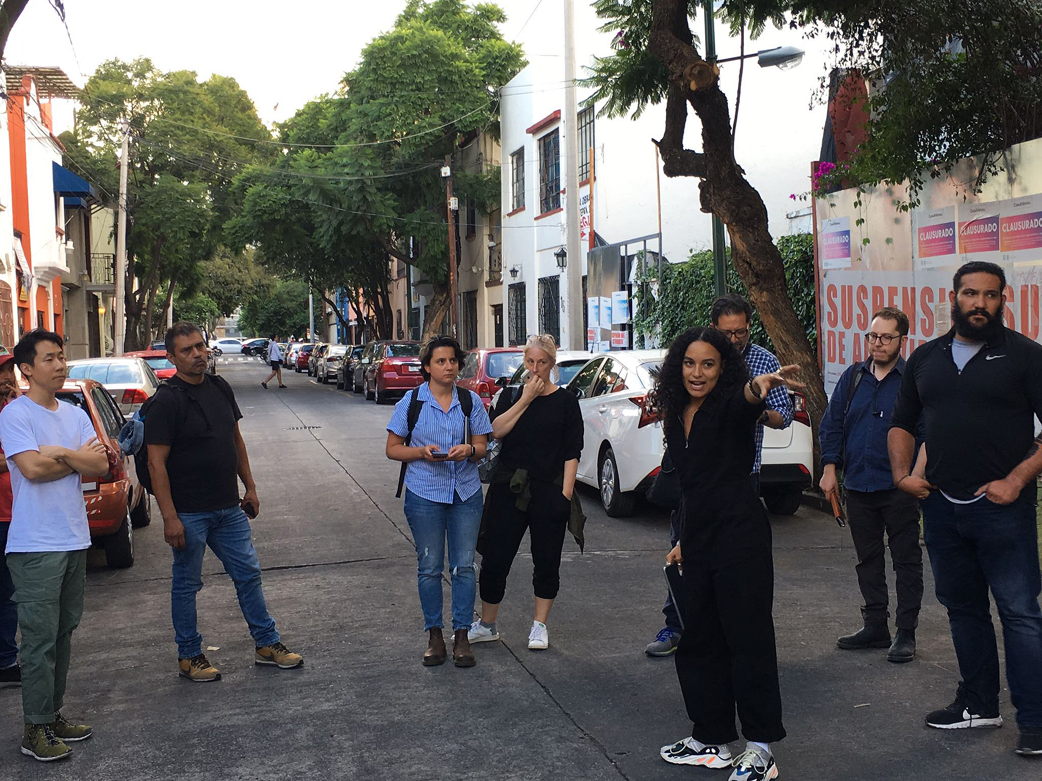 Marcus (first from left) and the rest of the creative team on-site in Mexico City.
