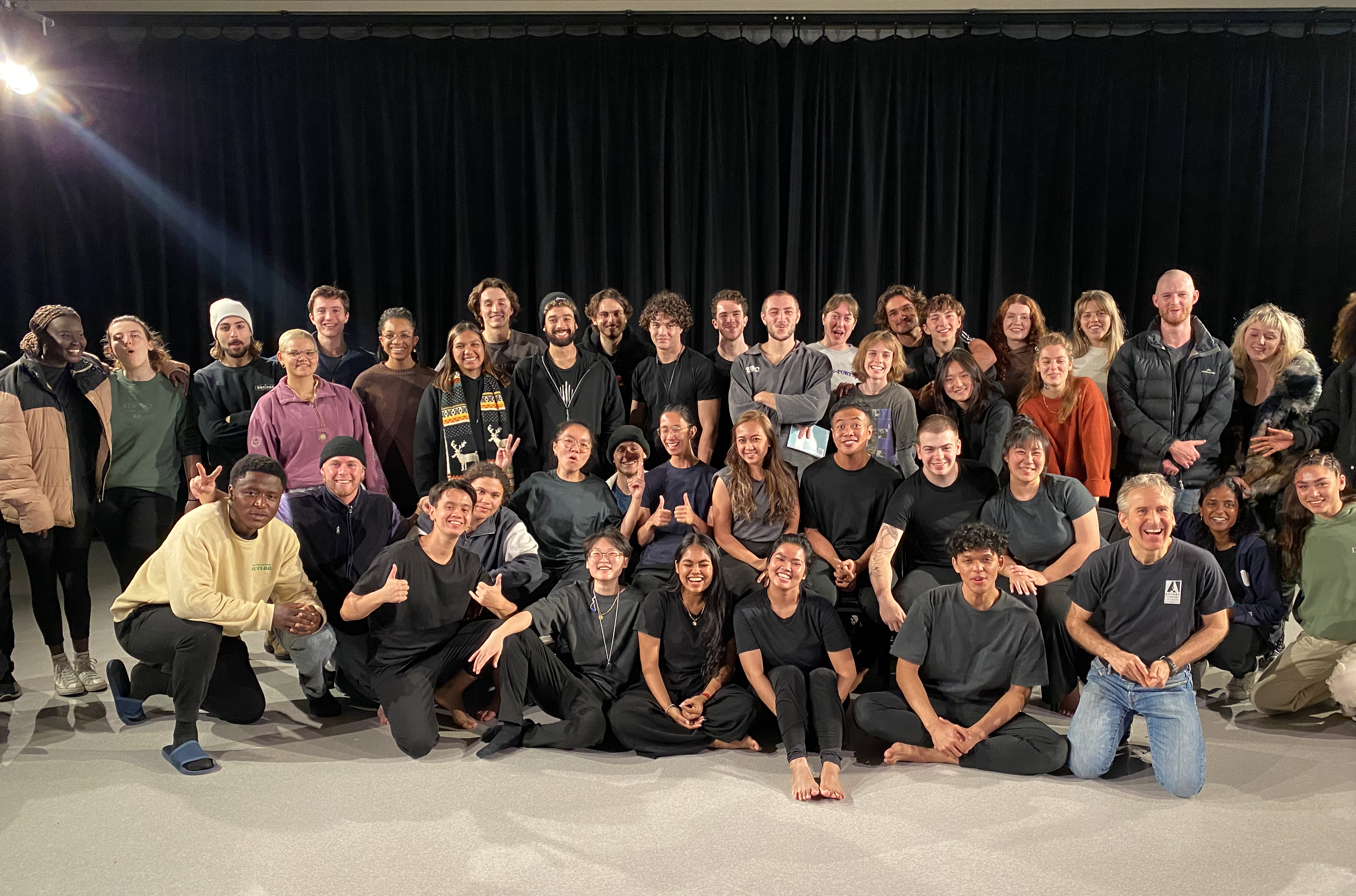 LASALLE students pose for a photo with their peers from WAAPA