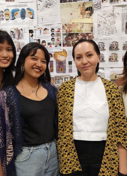 Amanda Nell with BA (Hons) Film students Jia En, Anada and Ruzana