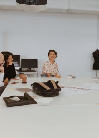 Priscilla Shunmugam with LASALLE School of Fashion students
