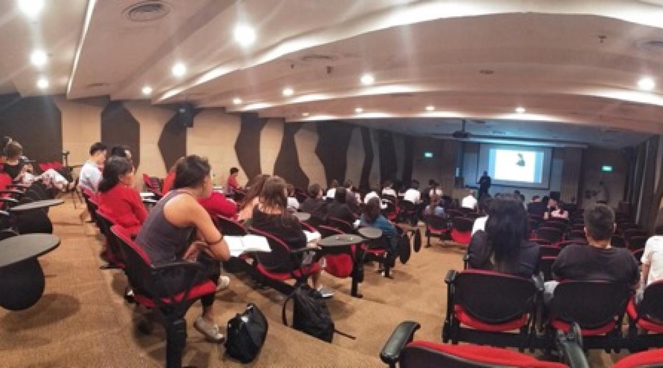 Aerial view of lecture theatre