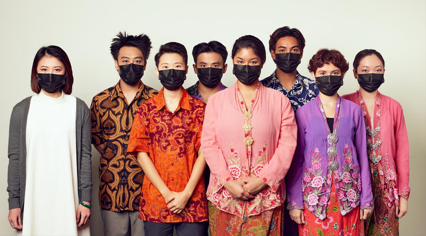 The cast of Homesick wearing surgical masks