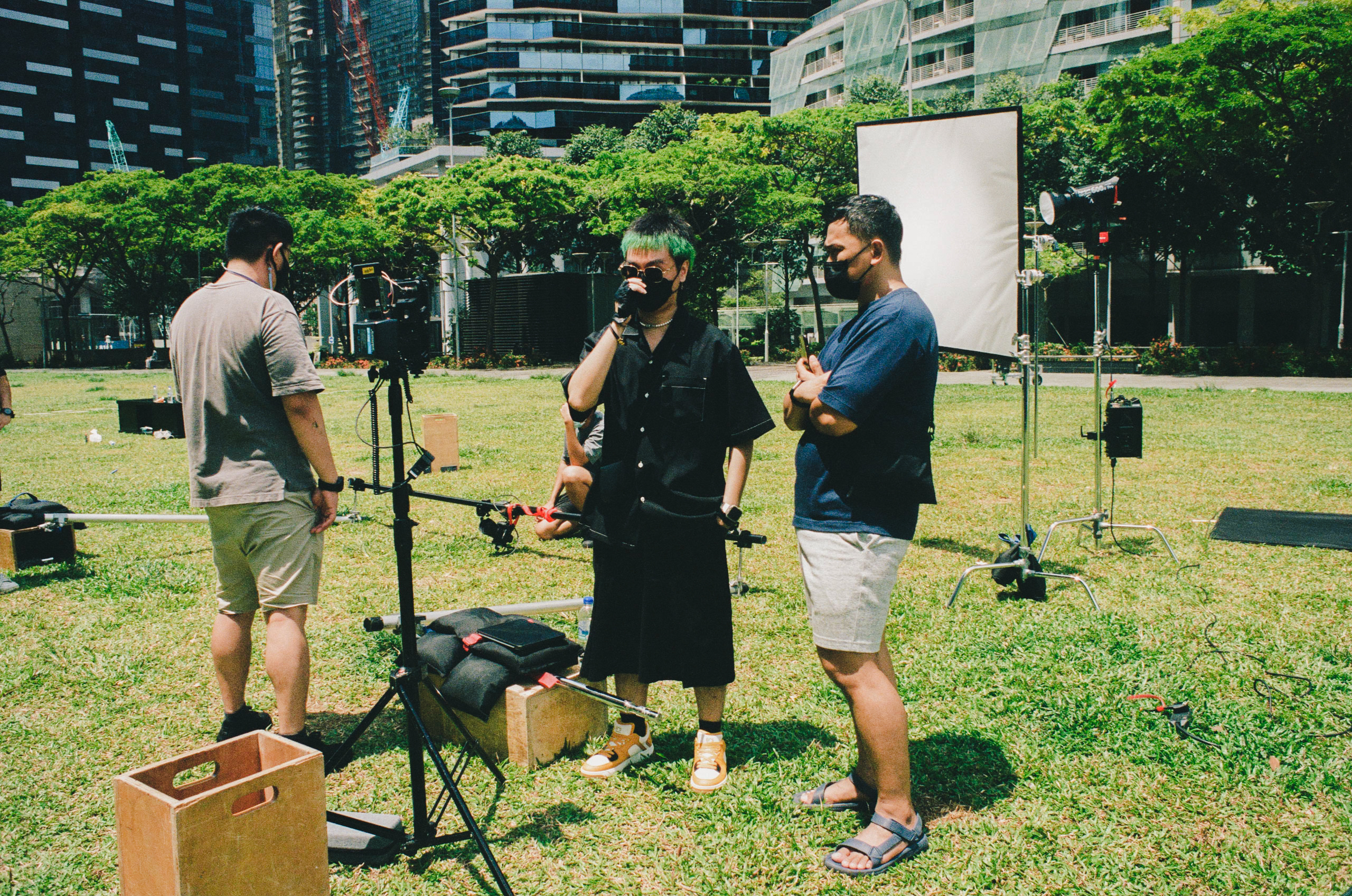 BTS with students on location