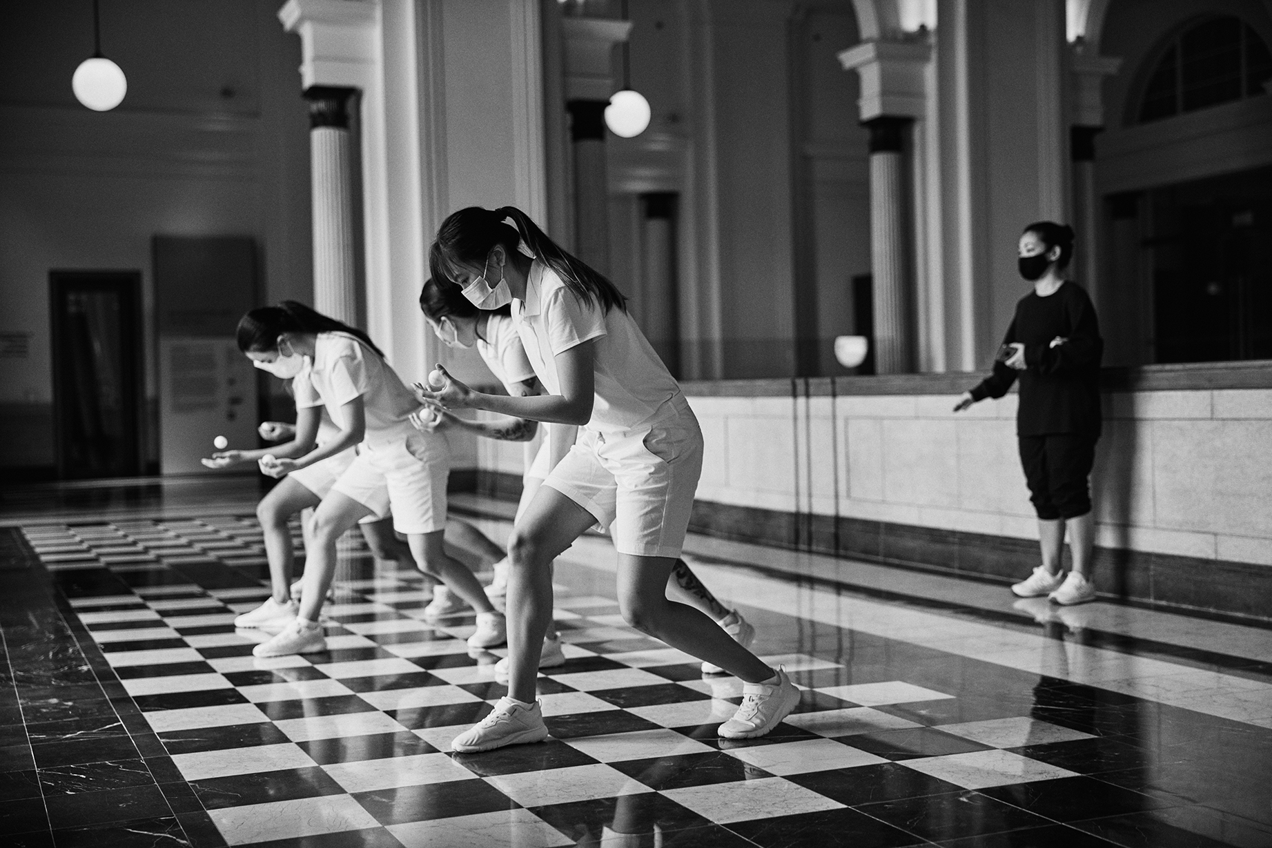 Dapheny Chen puts the students through their paces.