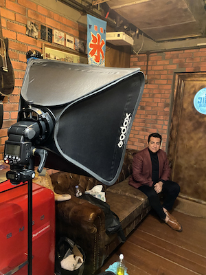 Kiat in between hiss shoots with Studio Myriad.