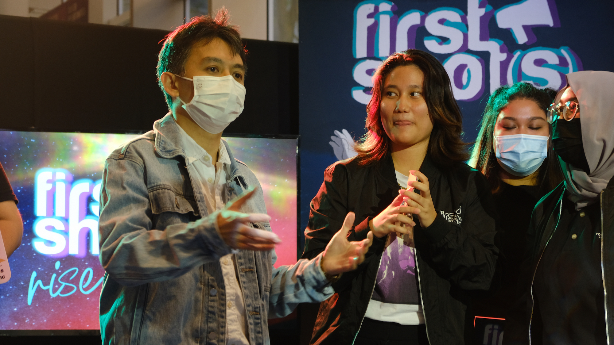 Tzang with students at First Shot(s) Festival.