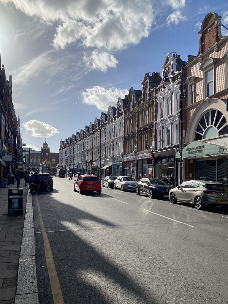 Sitting outside while having brunch at Crouch End.