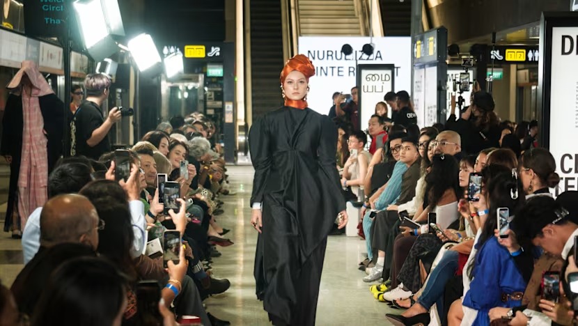 Fashion show staged at Cantonment MRT Station