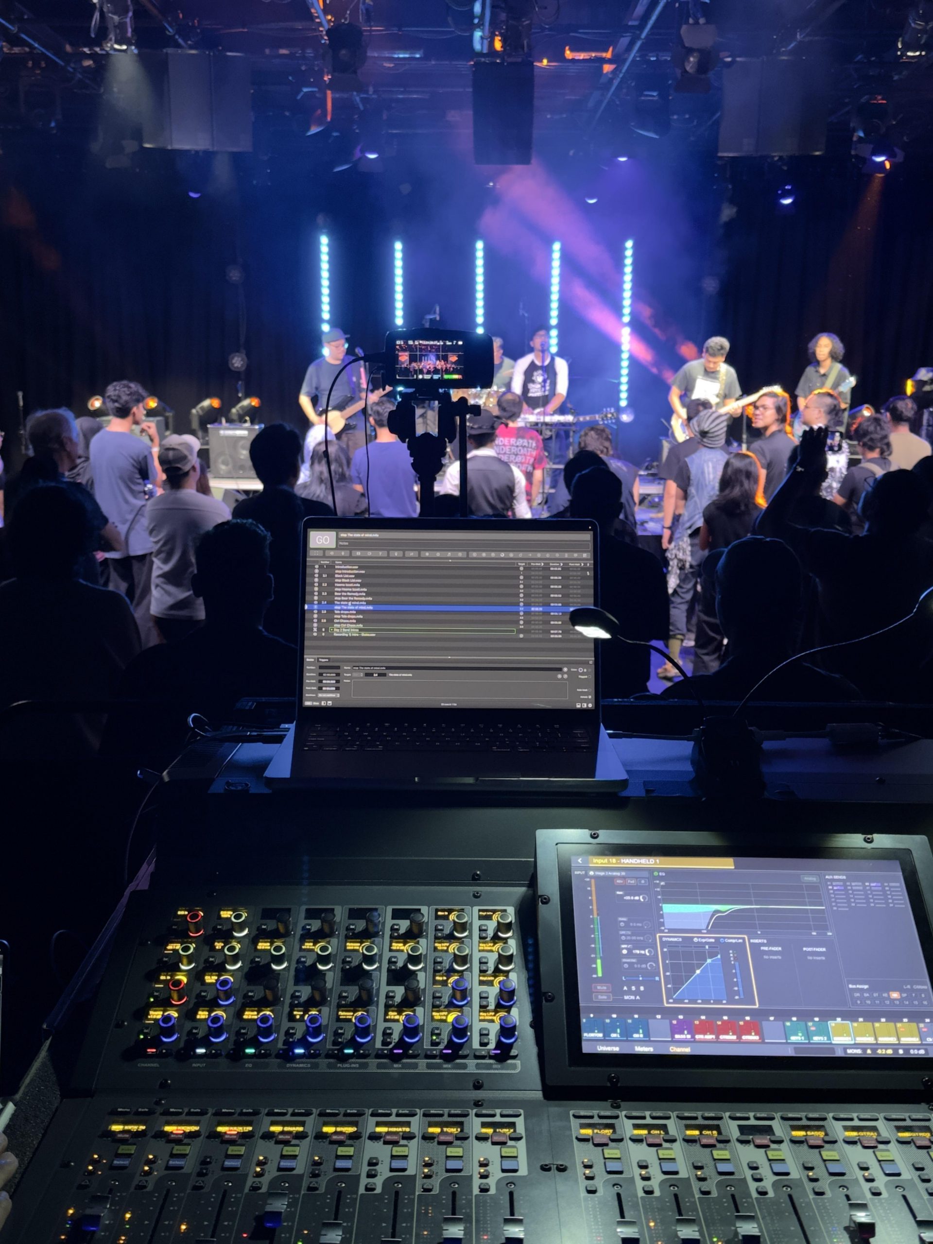 Diploma in Audio Production students managing playback and live sound. Photo by Muhammad Zafran Bin Abdul Latif.