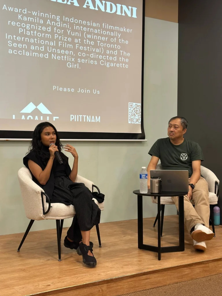 Kamilah gives her presentation to the students of the Puttnam School of Film & Animation, moderated by Lecturer Juan Foo.